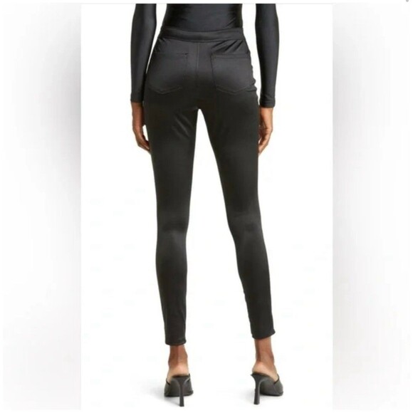 Skims High Rise Skinny Disco Pants Pockets Onyx Black Contemporary Size XSmall - Picture 2 of 5